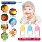Tondiamo 3 Pcs Baby Food Spoon 3oz Silicone Feeder Dispenser Bottle Feeding Infa