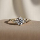 10k Solid Gold Lab Grown Diamond Engagement 1ct Style Minimal Promise Ring Gift