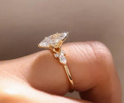 3 50 Ct Marquise-cut Vs1 Lab Grown Diamond Engagement Ring Set 14k Yellow Gold