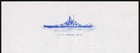 Vintage Letterhead Uss Indiana Bb-58 Battleship Pictured Wwii Unused N-mint 