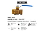 Everbilt 1 2 In  Brass Fpt Full Port Threaded Ball Valve