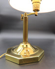 Vintage Brass Swing Arm Table Lamp 19  Tall With Pleated Shade