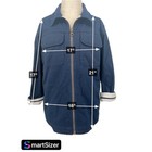 J Crew Crewcuts Boy s Navy Zip-up Jacket Size 6-7 Elbow Patches Nautical New