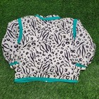 Vintage Zebra Leopard Print Jacket Womens S 23x23 Boxy Baggy