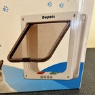 Depets Size L Magnetic 4-way Cat Locking Flap Door - White   New Opened Box