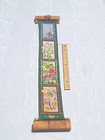 Completed Needlepoint Bell Pull 4 Seasons Bird Flowers Wooden Fixtures