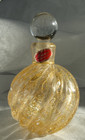 Murano Art Glass Bullicante Gold Foil Swirl Perfume Bottle Decanter  Seguso