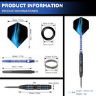 Professional Steel Tip Darts Set - 24g Metal Tip Darts  6 Dart Shafts  6 Dart Fl