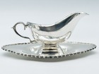 Stunning Vintage Edwardian Style Lb Silver Plate Sauce Boat With Saucer