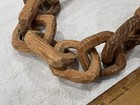 Primitive Folk Art Hand Carved Whimsy Continuous Link Oval Chain 22 Links 