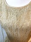 Vtg 1950s Lace Formal Dress Cocktail Wedding Party Evening Full Skirt