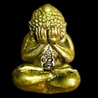 Old Amulets Lp Mhun Phra Pidta Wat Ban Jan Antique Rare Thai Buddha Talisman