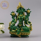 Resin Handmade Painted Green Tara Bodhisattva Buddha Statue Ornament Handicrafts