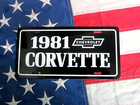 1981 Chevrolet Corvette License Plate Tag 81 Stingray Chevy L82 Vette