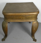 Antique Brass Kettle Footman Stand  Hearth Fireplace Food Warmer