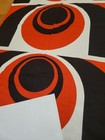 Awesome Rare Vintage Mid Century Retro 70s 60s Bold Red Circle Arch Fabric  Look