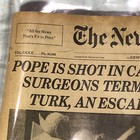 Vintage 5 14 81 New York Times Newspaper Pope Is Shot In Car Vatican Square    