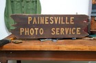 Antique Wood Trade Sign Photo Service Camera Photography Kodak Graflex Vintage