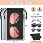 6 Pcs Microfiber Glasses Sunglasses Pouch With 2 Cleaning Cloths  Soft Drawstrin