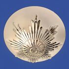 Antique vintage Art Deco Frosted Starburst Glass Ceiling Light Fixture