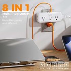 5 Outlet Extender 1875w Surge Protector With 2 Usb Charger Port Wall Adapter Tap