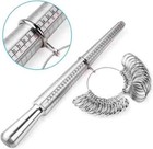 Metal Ring Sizer Guage Mandrel Finger Sizing Measure Stick Standard Jewelry Tool