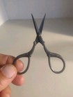 Vintage Collectible Sewing Tool Metal Scissors With Ornate Handles Made In Usa