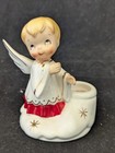 Vtg 1961 Holt Howard Rare Christmas Boy Angel Candle Holders Japan Kitschy Htf