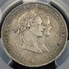 Silver Medal 1854-a Austria Gulden Franz Joseph Wedding X-m1   Pcgs Xf45