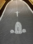 Bridal 2 Layers Veil Lace Virgin Guadalupe Bespoke Cross Embroidery