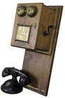 Antique Western Electric Bell System Crank Telephone Oak Case Bakelite Ringer 