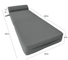 Sleeper Chair Folding Foam Beds  Portable Sofa Bed Sit Sleep 6 X 24 X 70 Gray
