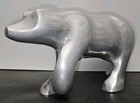1970s Chrome 10 5  Long Polar Bear Statue Mid Century Modern Winter Christmas 