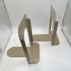 Vintage Taupe Matte Metal Geometric Bookends Set Of 2 Anti-slip For Office