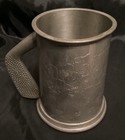 Vintage Edwin Blyde Pewter Tankard With Golf Club Handle   Etched Golfer