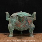 7 6  Chinese Shang Dynasty Bronze Ware Dynasty 3 Leg Incense Burner Statue