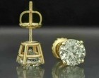 1ct Round Cut Lab Created Diamond Women s Stud Earrings 14k Yellow Gold Plated