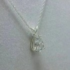 4 00ctw Pear Cut Moissanite Solitaire Pendant With Chain Sterling Silver 925