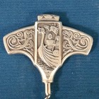 Vintage Konge-tinn Pewter Corkscrew Bottle Opener Made In Norway Viking Ship