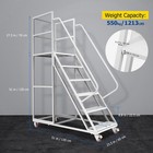 6step Ladder Warehouse Non-slip Rolling Stairs Industrial Safety Rolling Shelves