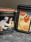 1995 Coca-cola  fountain Service  Tin With Hinged Lid   Other Vintage Set Of 2