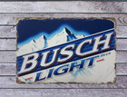 Busch Light Vintage Style 11 5x8 Tin Metal Bar Sign Poster Man Cave Collectible