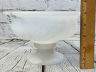 Vintage White Alabaster Pedestal Bowl 5   h X 8 25   dia Hand-carved Footed Urn