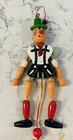 7 Vintage Jumping Jack Clown  Wooden Pull String Toy Puppets