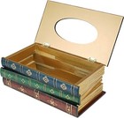 Antique Book Design Wood Bathroom Tissue Dispenser Box Cover novelty Napkin H