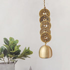 Door Opening Bell Chinese Feng Shui Bell Good Luck Hanging Bell With 5 Coins For