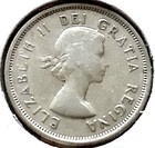 1961 Canada Quarter 25 Cents  800 Silver Coin Km  52