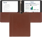1 Inch 3 Ring Binder  Leather  Brown With Contrast Stitching  8 5x 11 Inch  3 Ri