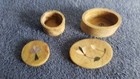 Pill Trinket Jewelry Box W lid Pair Vintage Small Stone Or Marble W inlay Vtg