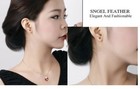 Sterling Silver Heart Red Cubic Zircon Pendant Necklace Earrings Set Gift K65